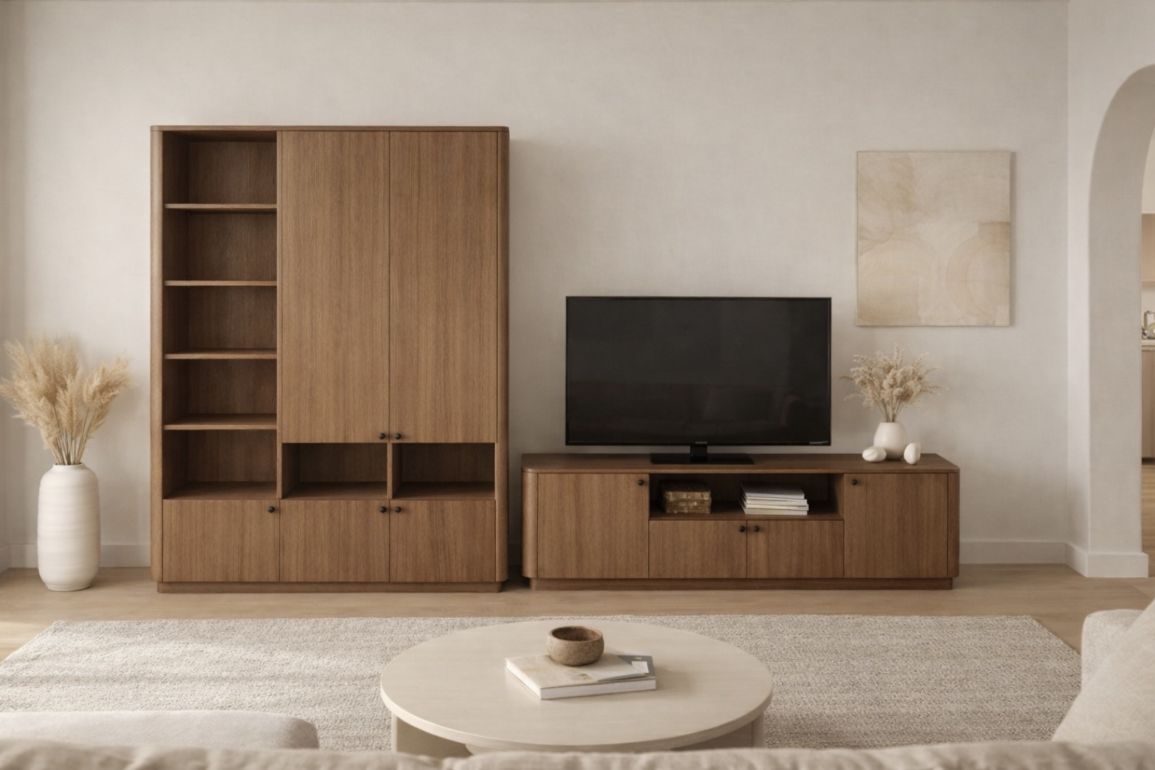 TV stand and wardrobe in the living room