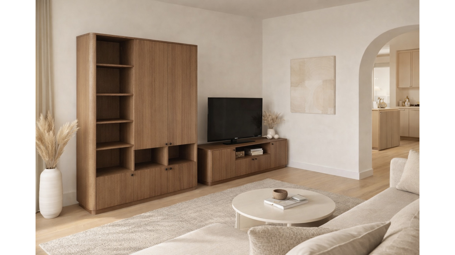 TV stand and wardrobe in the living room